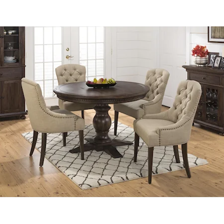 Table and Upholstered Chair Set